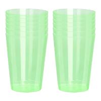 Beker - 12x - groen - kunststof - 280ml - herbruikbaar glas