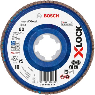 Bosch Accessoires Lamellenschijf X551 125mm G80 kunststof recht X-LOCK - 2608619817
