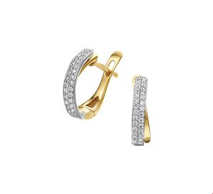 TFT Klapcreolen Diamant 0.18ct (2x0.09ct) H SI Bicolor Goud Glanzend