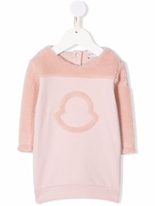 Moncler Enfant robe à logo brodé - Rose