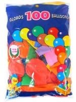 Ballonnen helium 100 x assortie