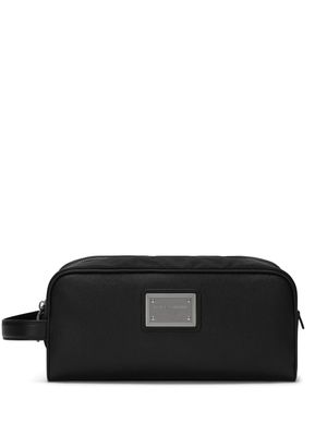 Dolce & Gabbana trousse de toilette en cuir - Noir