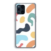 Memphis Shapes Blue: Oppo Find X3 Transparant Hoesje