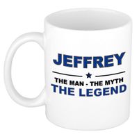 Jeffrey The man, The myth the legend cadeau koffie mok / thee beker 300 ml