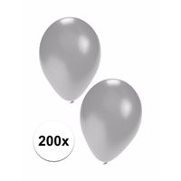 Zilveren ballonnen 200 stuks - thumbnail