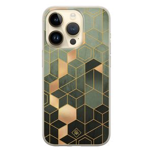 iPhone 14 Pro siliconen hoesje - Kubus groen