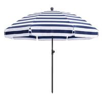 Strandparasol Deauville - blauw/wit - Ø200 cm - Leen Bakker