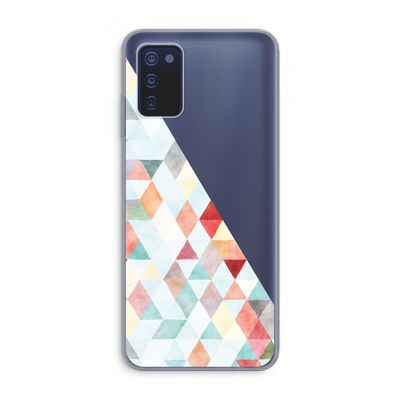 Gekleurde driehoekjes pastel: Samsung Galaxy A03s Transparant Hoesje