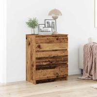 Dressoir 60x35x76 cm bewerkt hout oud houtkleurig