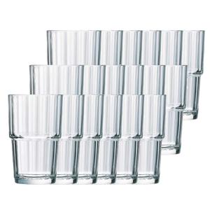 Arcoroc Longdrinkglazen Norvege - 18x stuks - glas - 270 ml - Koffie/thee glazen - Stapelbaar