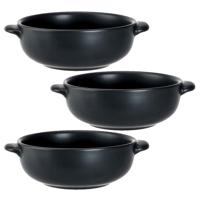 Cosy & Trendy Soepkommetjes - 4x stuks - 400 ML - zwart - porselein - D13 x H5 cm - rond
