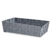 Kast/badkamer opbergmandjes - zilvergrijs - 34 x 21 x 8,5 cm - opbergmanden