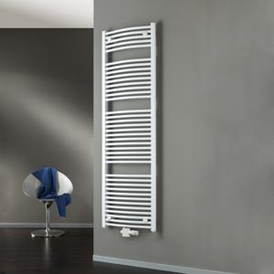Handdoekradiator HSK Line Round| 50x177.5 cm | CV en/of electrische werking | Wit