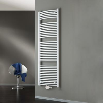 Handdoekradiator HSK Line Round| 50x177.5 cm | CV en/of electrische werking | Wit