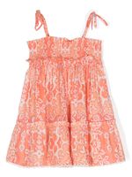 ZIMMERMANN Kids robe Raie à effet froncé - Orange