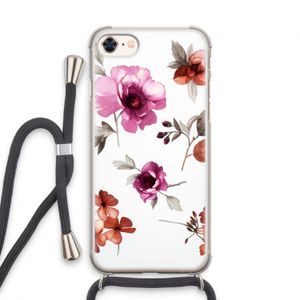 Geschilderde bloemen: iPhone 8 Transparant Hoesje met koord