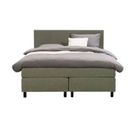 Leen Bakker - Boxspring Liv Egaal - 140x200 Cm - Ronde Poot - Stof - Groen