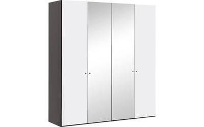 Goossens Kledingkast Easy Storage Ddk, Kledingkast 203 cm breed, 220 cm hoog, 2x draaideur en 2x spiegel draaideur midden
