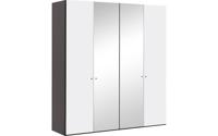 Goossens Kledingkast Easy Storage Ddk, Kledingkast 203 cm breed, 220 cm hoog, 2x draaideur en 2x spiegel draaideur midden