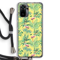Flamingo party: Xiaomi Redmi Note 10 Pro Transparant Hoesje met koord