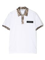 Roberto Cavalli Junior polo à imprimé animalier - Blanc