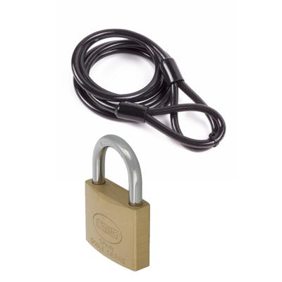 Amig staalkabel met hangslot 50 mm - kabel geplastificeerd 1.5 m x 8 mm - hangslot met 2 sleutels