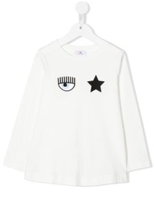 Chiara Ferragni Kids t-shirt à logo brodé - Blanc