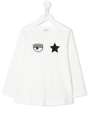 Chiara Ferragni Kids t-shirt à imprimé Eyelike - Blanc
