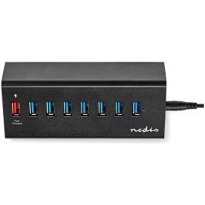 Nedis USB-Hub 8-Poorts USB 3.0 met Externe Voeding QC3.0 Oplaadpoort