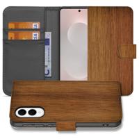 Samsung Galaxy S25 Edge | Book Style Case | Donker Hout Samsung Galaxy S25 Edge | Book Style Case | Donker Hout