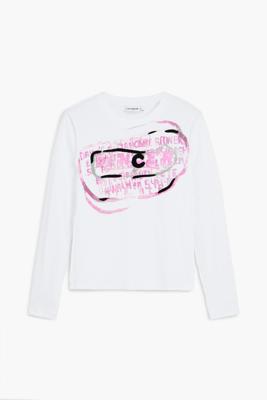 Langarmshirt met roze letters - WHITE - XS Langarmshirt met roze letters - WHITE - XS