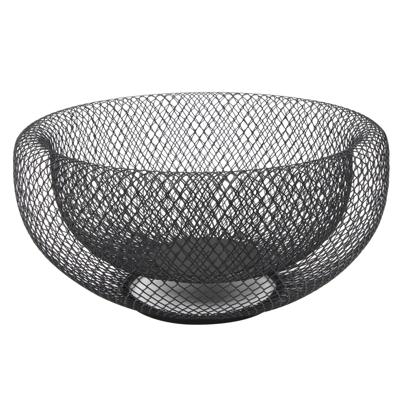 fruitschaal - zwart - metaal - 26 x 13 cm - rond - fruitmand