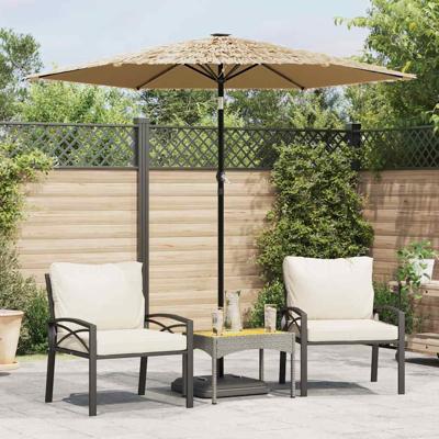 VidaXL Parasol met led&apos;s en stalen paal 223x223x213 cm bruin