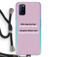 gij zijt ook iemand: Oppo A52 Transparant Hoesje met koord