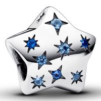 Pandora 792974C01 Bedel Bold Sparkling Star zilver-kristal blauw - thumbnail