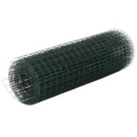 VidaXL Kippengaas 25x0,5 m staal met pvc coating groen