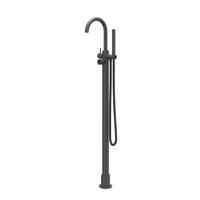 Badmengkraan IVY Concord Vrijstaand Met Draaibare Uitloop Slang 150 cm En Staaf Handdouche Geborsteld Carbon Black PVD