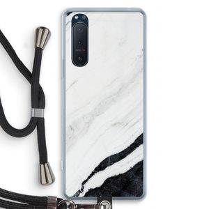 Elegante marmer: Sony Xperia 5 II Transparant Hoesje met koord