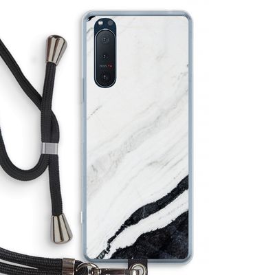Elegante marmer: Sony Xperia 5 II Transparant Hoesje met koord