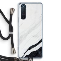 Elegante marmer: Sony Xperia 5 II Transparant Hoesje met koord