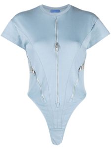 Mugler body à détails de zips - Bleu