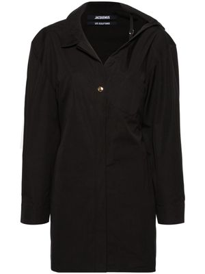 Jacquemus robe courte à col asymétrique - Noir