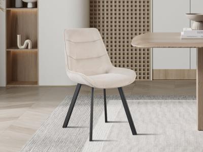 Stoel MELY beige ribfluweel