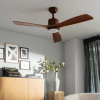 Ventilator hout lamp afstandsbediening 'Timothy' led DC motor 132cm Ventilator hout lamp afstandsbediening 'Timothy' led DC motor 132cm