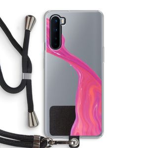 Paarse stroom: OnePlus Nord Transparant Hoesje met koord