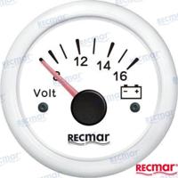 Voltímetros y posición trim RECKY13304 - VOLTIMETRO 8-16V BLANCO