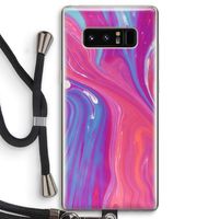 Paarse stroom: Samsung Galaxy Note 8 Transparant Hoesje met koord