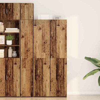 Highboard Oud Hout 40x42.5x185 cm Engineered Wood