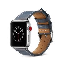 Bandje geschikt voor Apple Watch 42/44MM - Maat L - Horlogebandje - Polsband - Kunstleer - Blauw