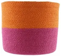 van der Leeden plantenmand seagrass 14x12cm pink/orange